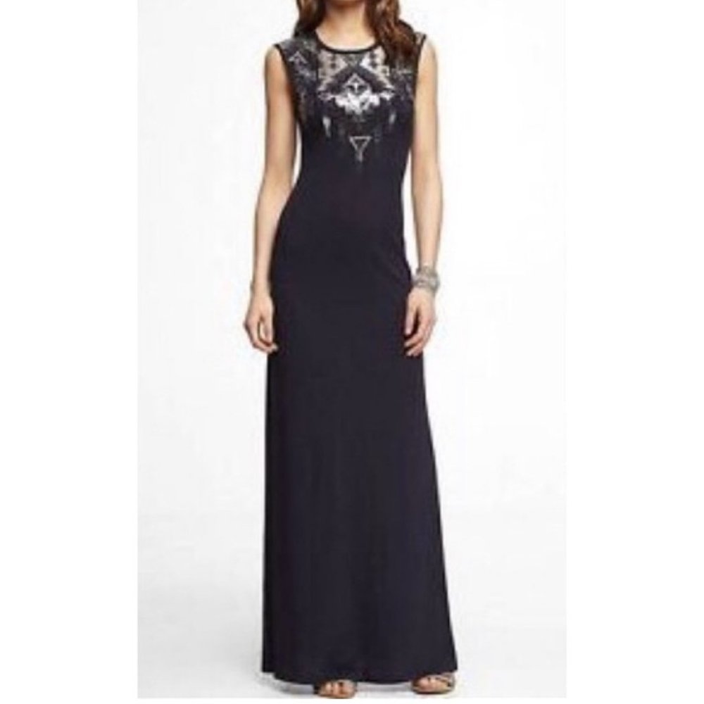 NWT Express Aztec Sequin Embellished Maxi Dress